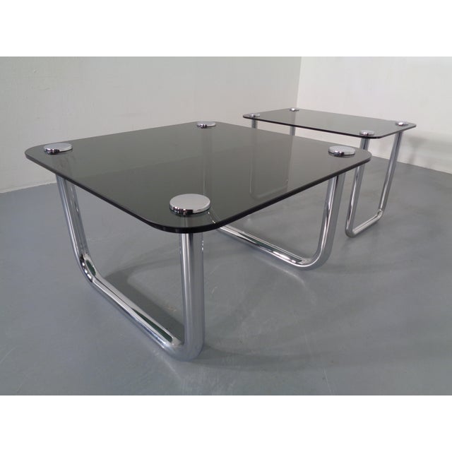 Italian Chrome & Smoked Glass Side Table, 1970s For Sale - Image 18 of 18