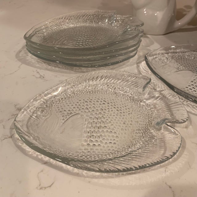 Glass Vintage Appetizer Plate (French, 1970s) For Sale - Image 7 of 8