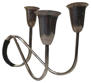 Danish Silver-Plated Candleholder by Carl F. Christiansen, 1950s