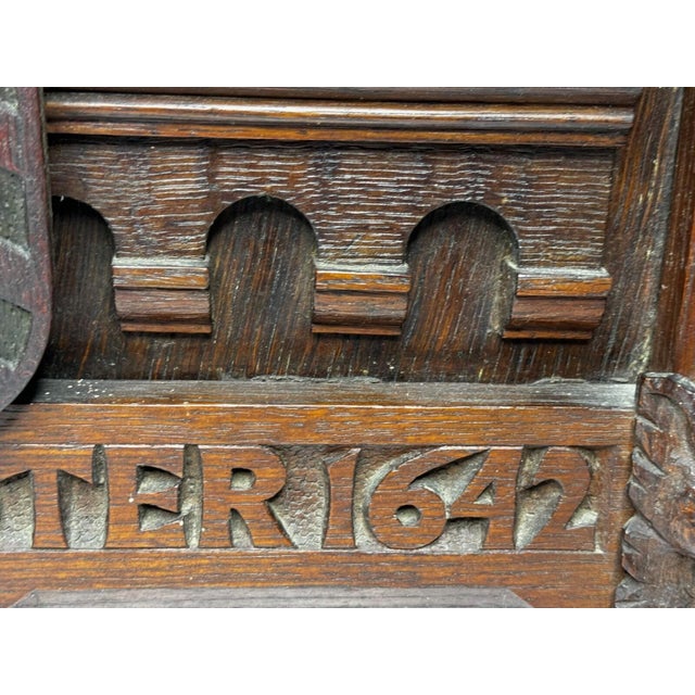 Antique Wall Sculpture Portrait Colonel Sir Edward Massey, Governor of Gloucester 1642 Carved in the Manner of Sir George Gilbert Scott For Sale - Image 10 of 18