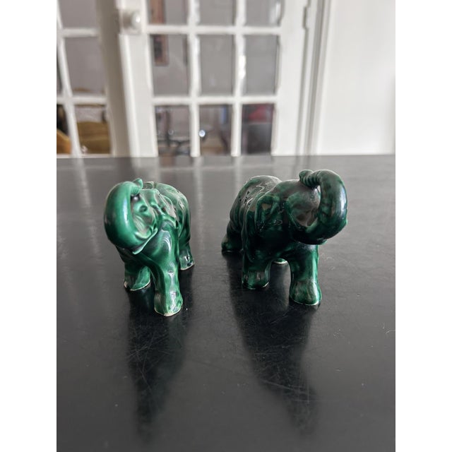 Mid-Century Modern Ceramic Elephants from Saint Clément, 1950, Set of 2 For Sale - Image 3 of 10