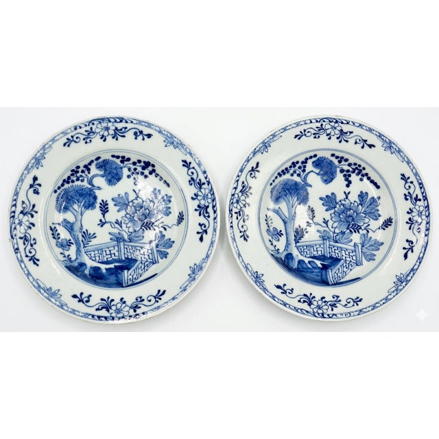 Mid-Century Modern 18th-Century Delftware Plates With Maker's Mark, a Pair For Sale - Image 3 of 13