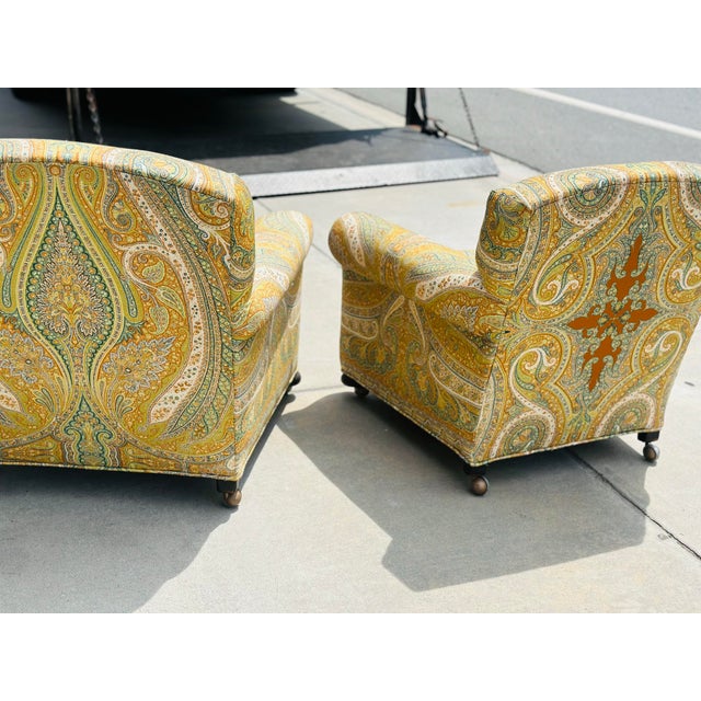 Vintage Chairs Reupholstered in Martin Bullard for Schumacher Fabric For Sale In Charleston - Image 6 of 8