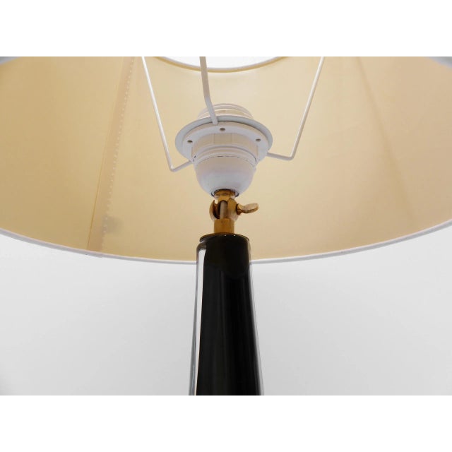 Orrefors Scandinavian Sommerso Glass Table Light by Nils Landberg for Orrefors, 1950s For Sale - Image 4 of 10