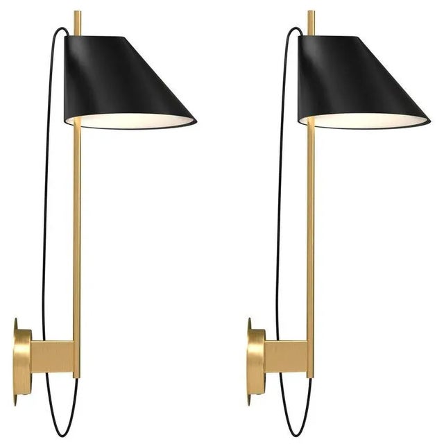 GamFratesi black and brass 'YUH' wall light for Louis Poulsen. Designed by Stine Gam and Enrico Fratesi, the YUH reflects...