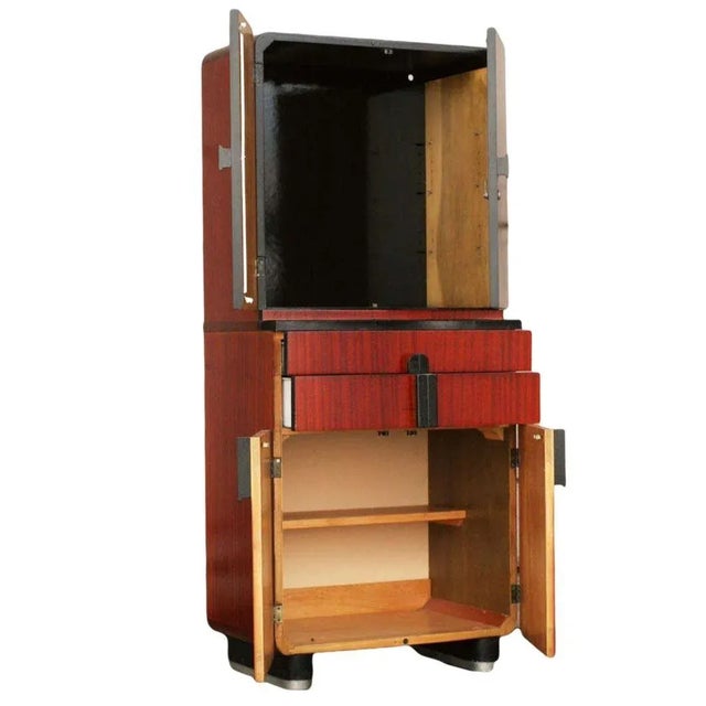 Donald Deskey Streamline Art Deco Bar Mahogany Cabinet by Donald Deskey for Hamilton For Sale - Image 4 of 7