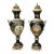 Midnight Blue French Style Porcelain Vase With Nature Artwork, Gold Leaf & Bronze Details For Sale