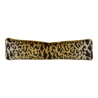 Scalamandré Leopard Velvet Accent Feather/Down Pillow For Sale