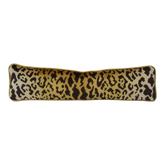 Scalamandré Leopard Velvet Accent Feather/Down Pillow For Sale
