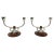 Wood Danish Silver 2-Light Candelabras attributed to A. Dragsted for Johannes Siggaard, 1943, Set of 2 For Sale - Image 7 of 7