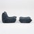 Ligne Roset Authentic Restored Togo Fireside Chair and Ottoman in Graphite Grey Corduroy - Vintage Ligne Roset For Sale - Image 4 of 17
