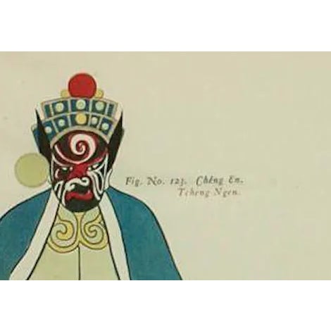 Colourful pair of Chinese theatrical masked characters.