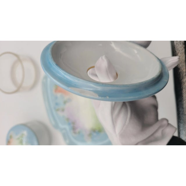 Haviland & Co. Antique Hand Painted Vanity Set, Haviland, France - 3 Pieces Set For Sale - Image 4 of 13