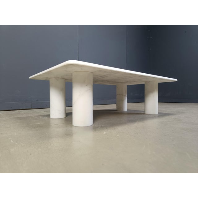 1970s Carrara Marble Coffee Table by Angelo Mangiarotti for Up&Up, Italy, 1970s For Sale - Image 5 of 12