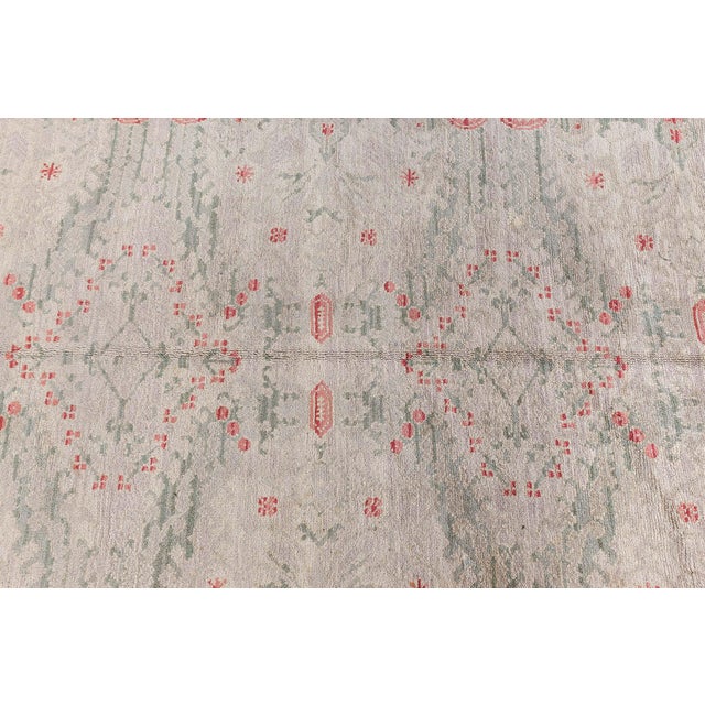 Mid-20th century Spanish floral handmade wool carpet (size adjusted) Size: 12'0" × 15'8" (365 × 477 cm) This vintage...
