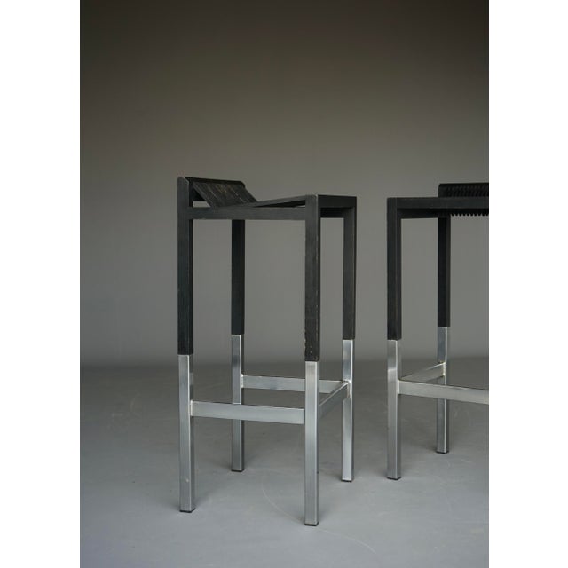 Minimalist Bar Stools by Ruud Jan Kokke, 1980s, Set of 2 For Sale - Image 10 of 18