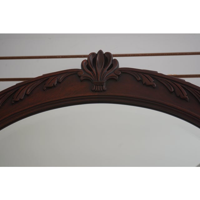 Traditional Henkel Harris Carved Mahogany Dome Top Wall Mirror For Sale - Image 3 of 11