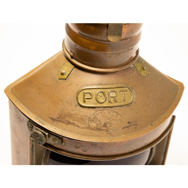 1902 Copper Port Ship Lantern by Tung Woo For Sale - Image 10 of 12