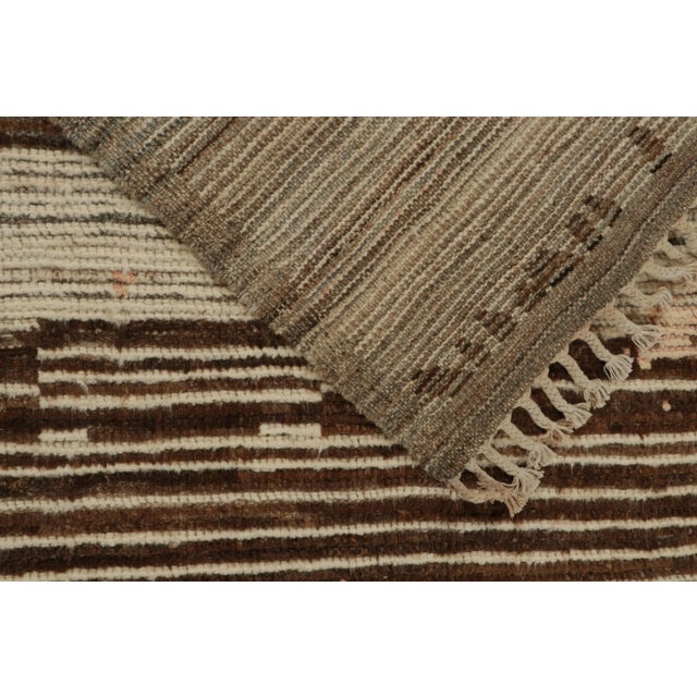 Textile Rug & Kilim’s Modern Rug with Beige-brown Geometric Patterns - 12x16 For Sale - Image 7 of 7