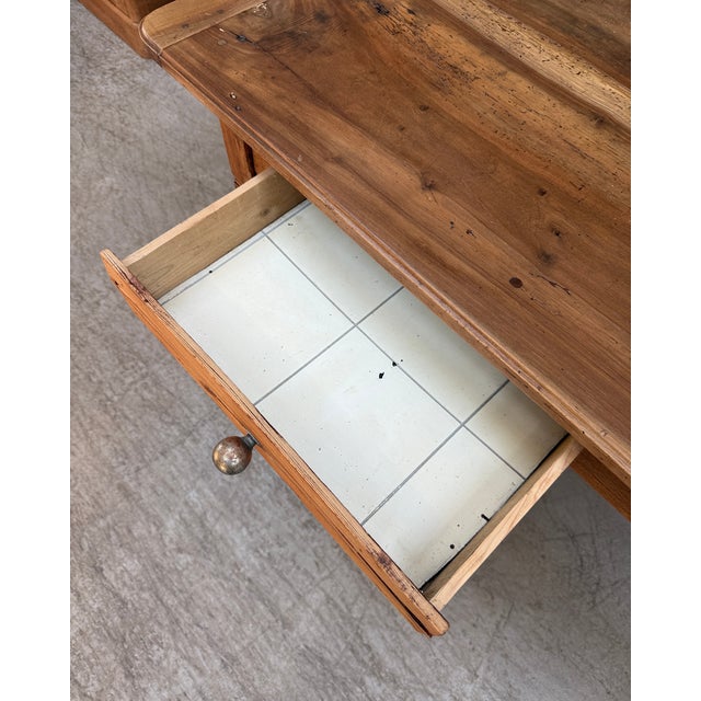 Farmhouse Table in Walnut and Oak, 1940s For Sale - Image 9 of 14