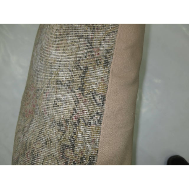 Contemporary Curvilinear Shaped Antique Persian Malayer Rug Pillow For Sale - Image 3 of 5