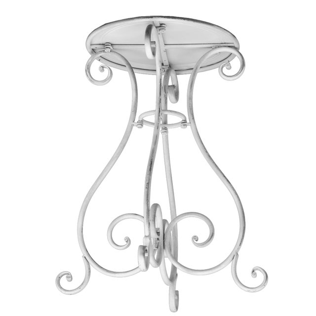 Pr. Vintage Metal Garden Pedestals For Sale - Image 11 of 12