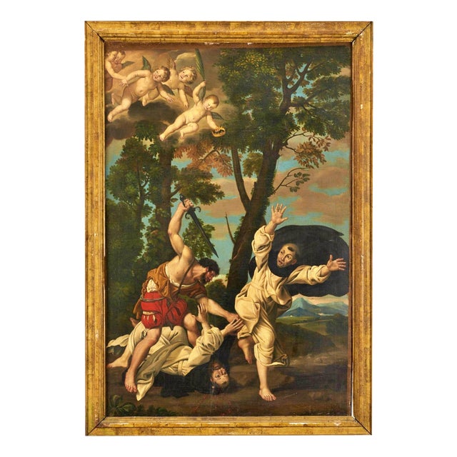 Italian School Artist after Domenichino, Martyrdom of St Peter, 18th Century, Oil on Canvas For Sale