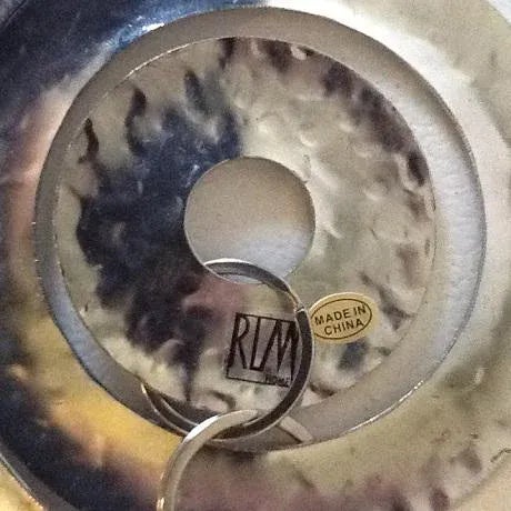 Hammered Nickel 3-D Hanging Sculpture Signed R L M For Sale - Image 6 of 7