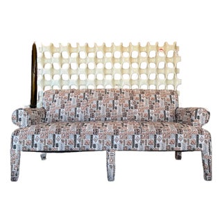 1980s Postmodern Geometric 3 Seater Sofa For Sale