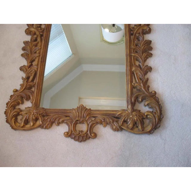 Gold Vintage Mid 20th Century Gold Ornate Mirror For Sale - Image 8 of 9