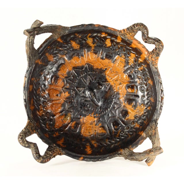 An outstanding earthenware pottery dish A stunning example of the Mexican Folk Art produced in the renown ceramics center...