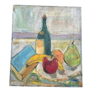 1970’s Original Modernist Still Life Paining on Canvas For Sale