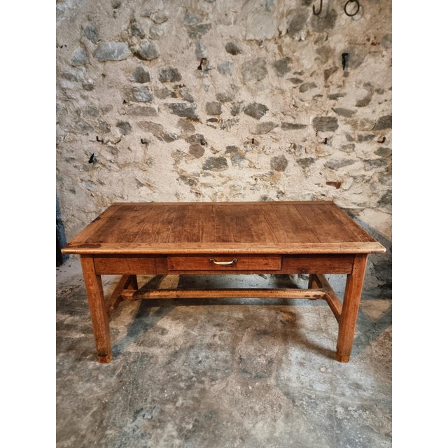 French Walnut Dining Table with Drawer, Late 19th Century For Sale - Image 4 of 18