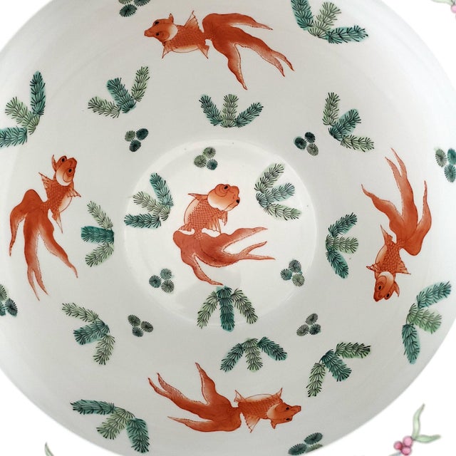 Planter Fishbowl Goldfish Gold Fish Bowl & Stand -Tobacco Leaf For Sale - Image 10 of 12