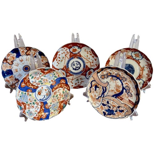 Antique Japanese Imari Plates, 1900, Set of 5 For Sale