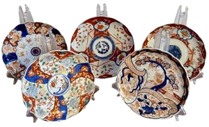 Antique Japanese Imari Plates, 1900, Set of 5