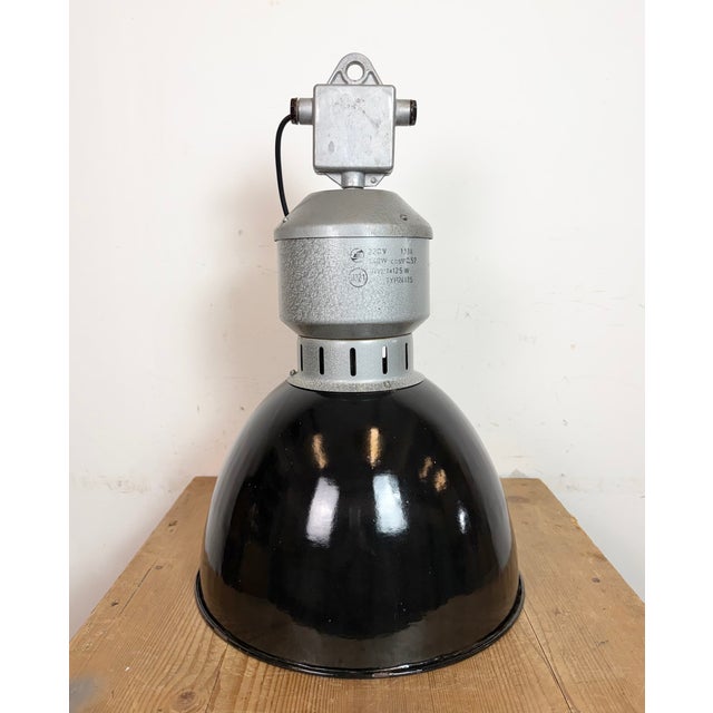 Industrial Black Enamel Factory Lamp from Elektrosvit, 1960s For Sale - Image 15 of 18