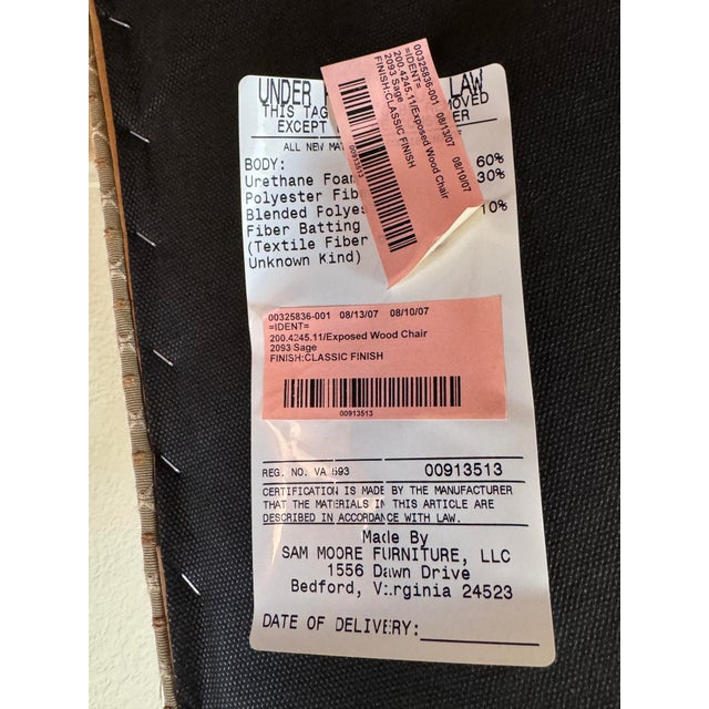 Wood Pair of Sam Moore Classic French Exposed Wood Armchairs For Sale - Image 7 of 9