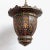 Vintage brass Moroccan lantern with inset inlay colored glass work. Top of lantern is open projecting light towards the...