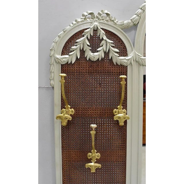 Antique Louis XVI Wall Rack with Mirror & Cannage, 1900s For Sale - Image 9 of 18