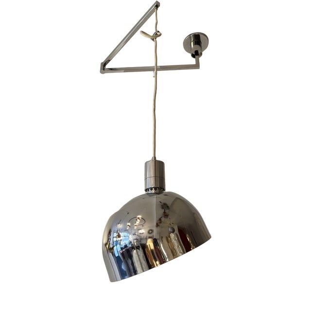 Adjustable and Articulated Chandelier in Chromed Steel by Franco Albini for Sirrah, Italy, 1969 For Sale