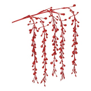 Hanging Glitter Berry Spray (Set of 2) For Sale