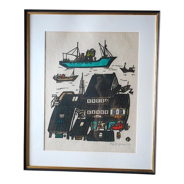 本格派ま！ Vintage Mid 20th C. Pencil Signed Japanese Woodblock Print 洋書