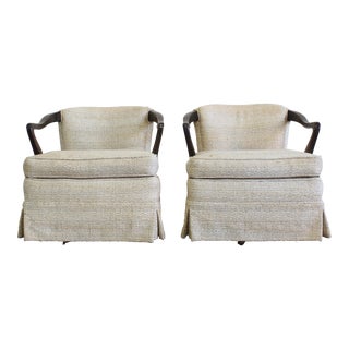 French Art Deco Upholstered Arm Chairs - a Pair For Sale