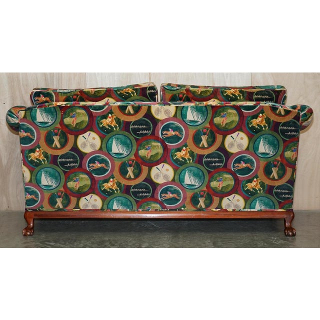 Mulberry Silk Velvet Sporting Life with Claw & Ball Feet Sofa For Sale - Image 18 of 18