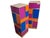Multicolored sculpture pedestals made from the finest Murano glass and gold-plated brass. Each pedestal is a unique...