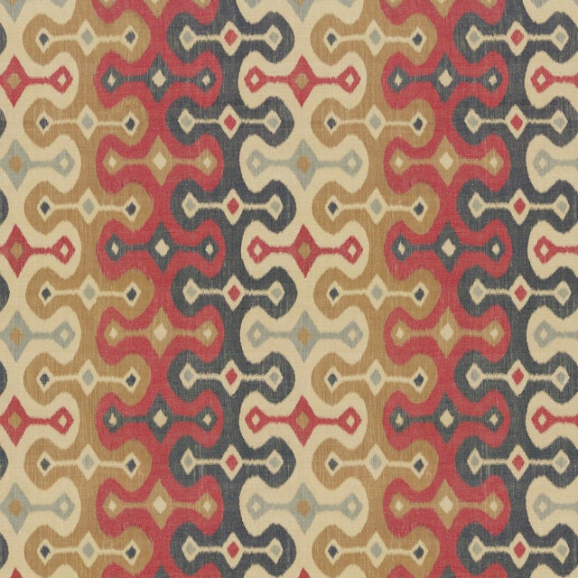 Sample - Schumacher X Martyn Lawrence Bullard Darya Ikat Sidewall Wallpaper in Spice For Sale