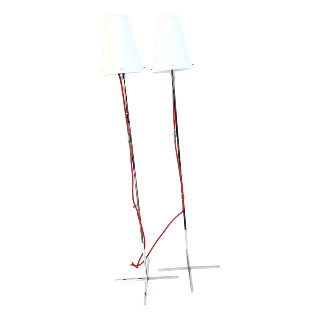 Postmodern Floor Lamps by Hannes Wettstein for Nemo, 1990s, Set of 2 For Sale
