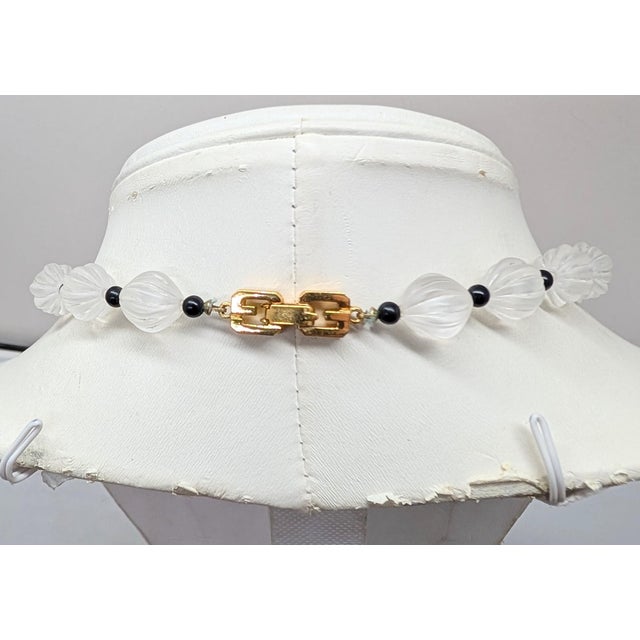 Art Deco Vintage 1980s Signed Givenchy Deco Style Lucite Pendant Necklace For Sale - Image 3 of 7