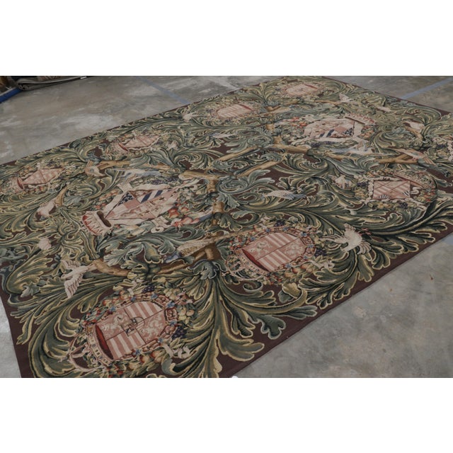 Rug & Kilim Rug & Kilim’s Armorial Tudor Style Rug in Black, With Beige, Blue and Gold Tones For Sale - Image 4 of 8
